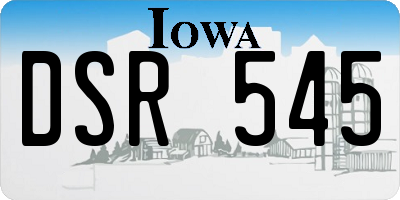 IA license plate DSR545