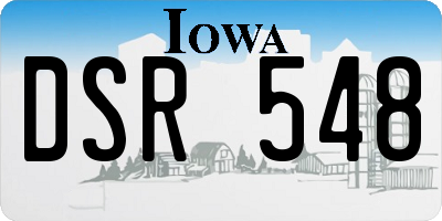 IA license plate DSR548