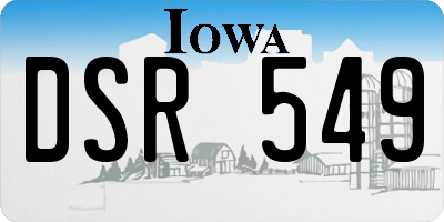 IA license plate DSR549