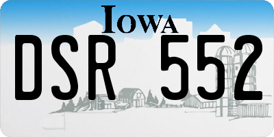 IA license plate DSR552