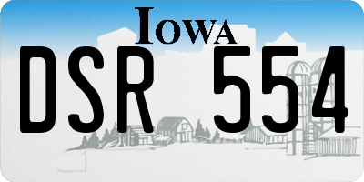 IA license plate DSR554