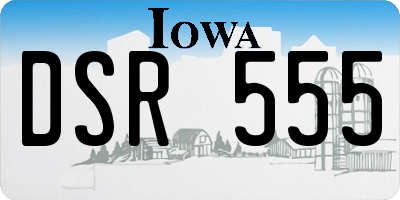 IA license plate DSR555
