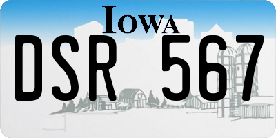 IA license plate DSR567