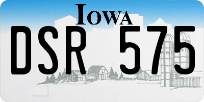 IA license plate DSR575