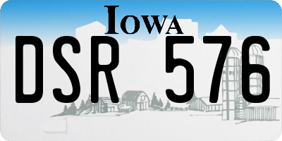 IA license plate DSR576