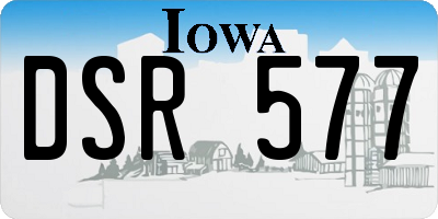 IA license plate DSR577