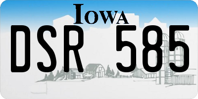 IA license plate DSR585
