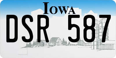 IA license plate DSR587