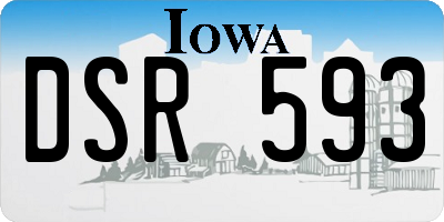 IA license plate DSR593