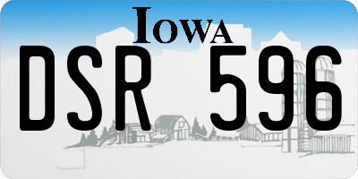 IA license plate DSR596