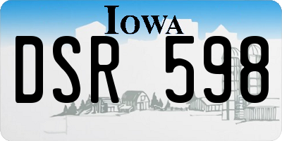 IA license plate DSR598