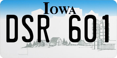IA license plate DSR601
