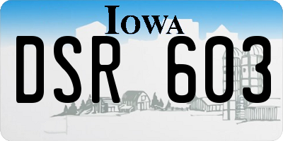 IA license plate DSR603