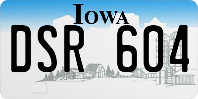 IA license plate DSR604