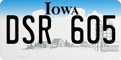 IA license plate DSR605