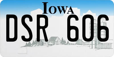 IA license plate DSR606
