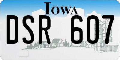 IA license plate DSR607