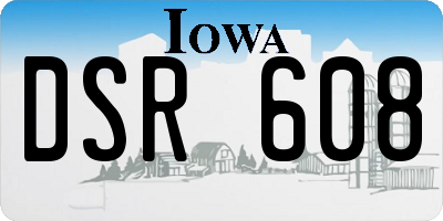 IA license plate DSR608