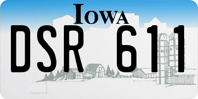 IA license plate DSR611