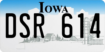 IA license plate DSR614