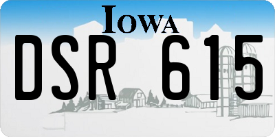 IA license plate DSR615