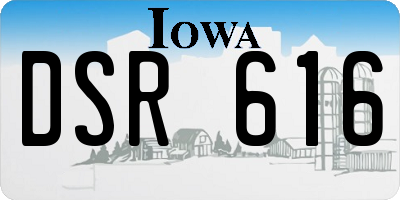 IA license plate DSR616