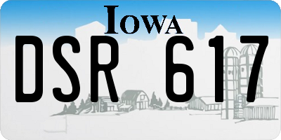 IA license plate DSR617
