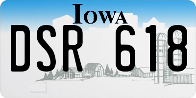 IA license plate DSR618