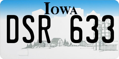 IA license plate DSR633