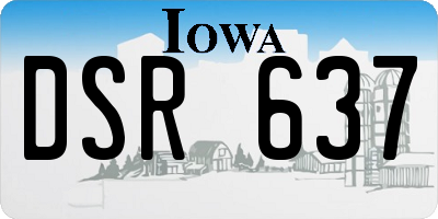 IA license plate DSR637