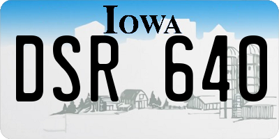 IA license plate DSR640