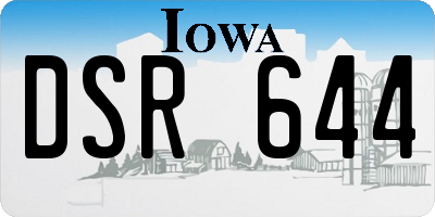 IA license plate DSR644
