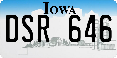 IA license plate DSR646