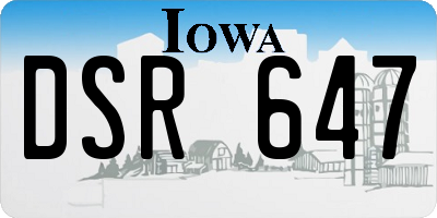 IA license plate DSR647