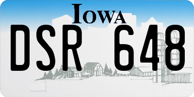 IA license plate DSR648