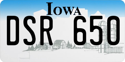 IA license plate DSR650