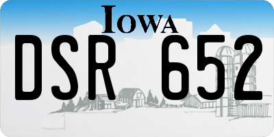 IA license plate DSR652