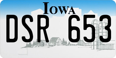 IA license plate DSR653