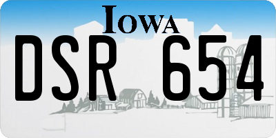 IA license plate DSR654