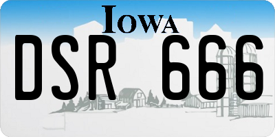 IA license plate DSR666
