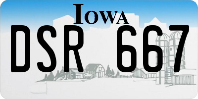 IA license plate DSR667
