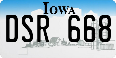 IA license plate DSR668