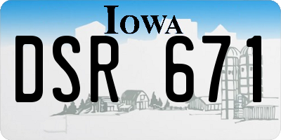 IA license plate DSR671