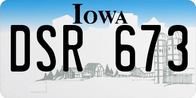 IA license plate DSR673