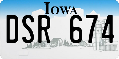 IA license plate DSR674