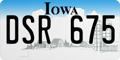 IA license plate DSR675