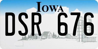 IA license plate DSR676