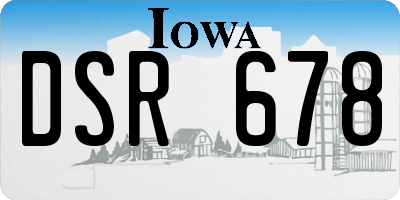 IA license plate DSR678