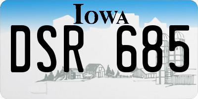 IA license plate DSR685