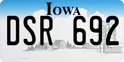 IA license plate DSR692